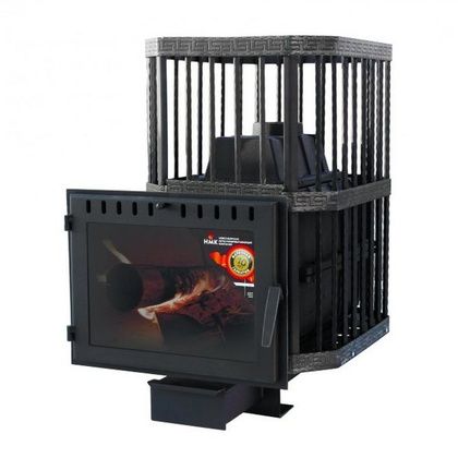 Печь для бани НМК Сибирь Сибирь-18 сетка квадрат панорама в Кирове
