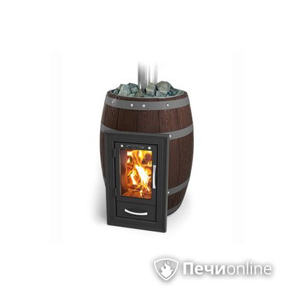 Дровяная печь-каменка TMF Вариата Inox Люмина КТК Баррель палисандр в Кирове