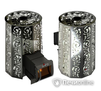 Дровяная печь-каменка GrillD Violet long Жадеит 80 в Кирове