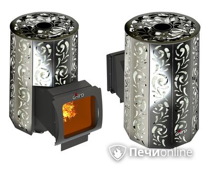 Дровяная печь-каменка GrillD Violet window long Max Жадеит 100 в Кирове