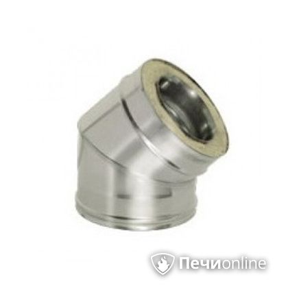 Дымоход Дымок Колено 45° с изоляцией 0,8 мм. OТFR45  120/200 в Кирове