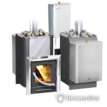 Дровяная банная печь Ермак Элит 20-ПС стекло нержавеющая сталь регулируемый тоннель в Кирове