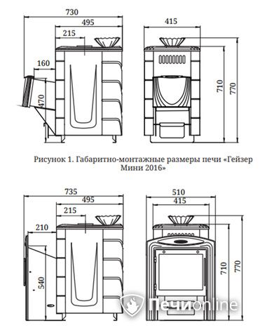 Дровяная банная печь TMF Гейзер Мини 2016 Carbon ДН КТК ЗК антрацит в Кирове