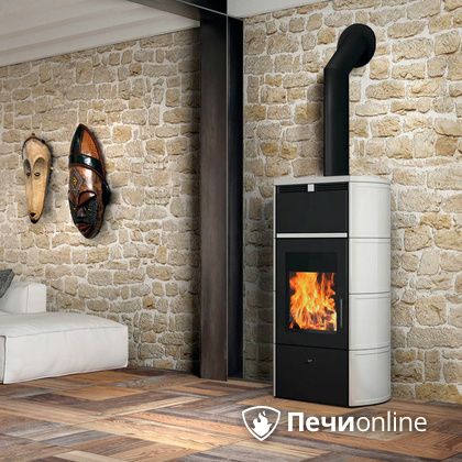 Печь-камин Edilkamin Flamma 24 kw V.A. Bianco Panna с Т/О в Кирове