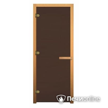 Дверь Банный эксперт Бронза матовое стекло 180*68, 8 мм, 3 петли, коробка осина в Кирове