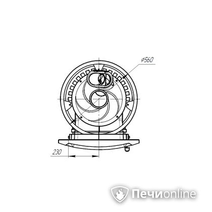 Дровяная печь-каменка Прометалл Атмосфера L короткий топливный канал сетка в Кирове