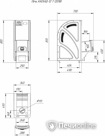 Дровяная банная печь Теплодар Каскад-12 Т (2018) в Кирове