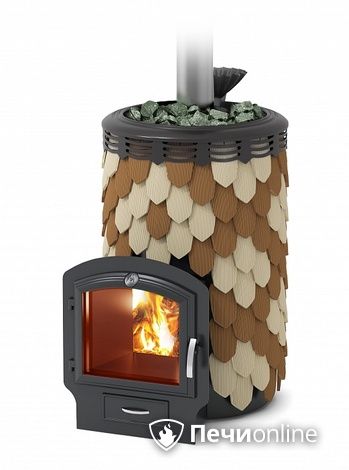 Дровяная банная печь TMF Альфа Панголина Лайт Inox ЧДБСЭ ЗК шамот- терракота в Кирове