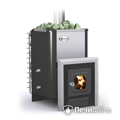 Дровяная банная печь Ермак -Элит 16-С стекло нержавеющая сталь в Кирове