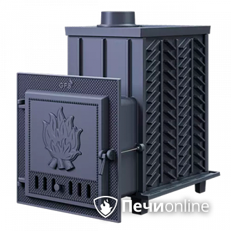 Дровяная банная печь Гефест ЗК-30 чугунная дверца закрытая каменка в Кирове