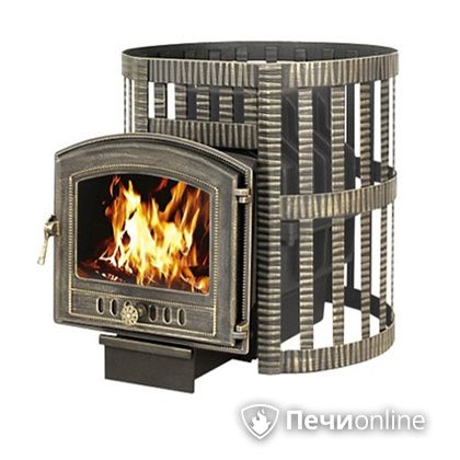 Дровяная банная печь Везувий Легенда Ковка 22 (224) чугун в Кирове