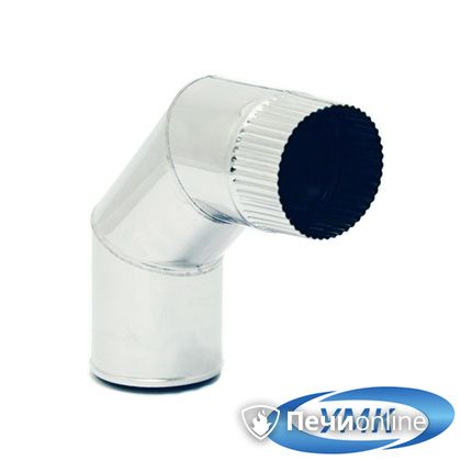 Дымоход УМК Отвод 90° D100 1.0мм нержавейка в Кирове