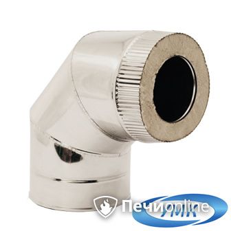 Дымоход УМК Сэндвич-отвод 90° D120х200 Н+Н 1.0мм 0.5мм по воде в Кирове