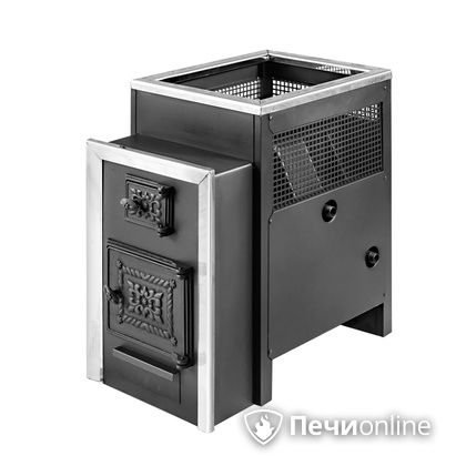 Дровяная банная печь Радуга ПБ-22 с теплообменником 6 мм прочистная дверца усиленная каменка в Кирове