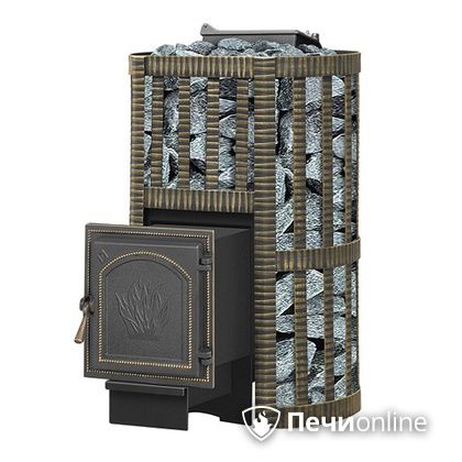 Дровяная банная печь Везувий Ураган Ковка 16 (271) с закрытой каменкой чугун в Кирове