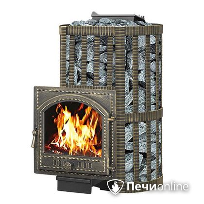 Дровяная банная печь Везувий Ураган Ковка 16 (205) с закрытой каменкой чугун в Кирове
