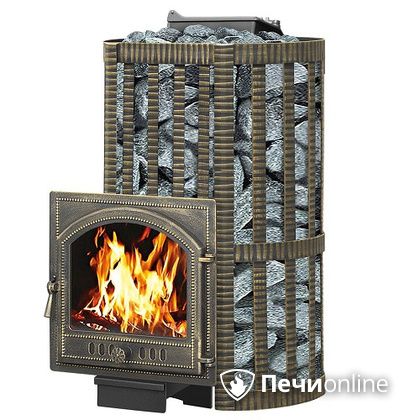 Дровяная банная печь Везувий Ураган Ковка 28  (205) с закрытой каменкой чугун в Кирове
