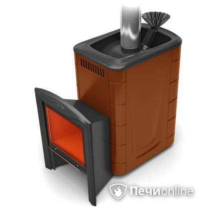 Дровяная банная печь TMF Гейзер 2014 Carbon Витра терракота в Кирове