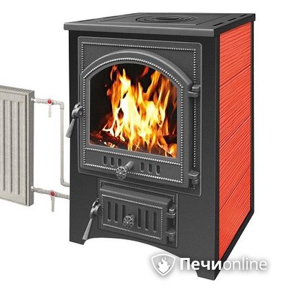 Печь-камин Везувий ПК-01(205) с теплообменником красный в Кирове