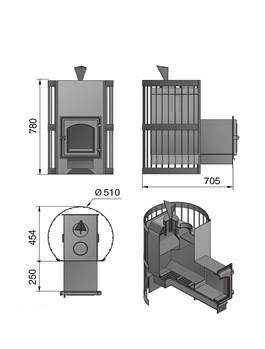 Дровяная банная печь Везувий Скиф Стандарт (ДТ-4С) с парогенератором в Кирове