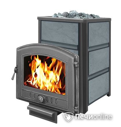 Дровяная банная печь Везувий Легенда 16 (224) в талькохлорите чугун в Кирове