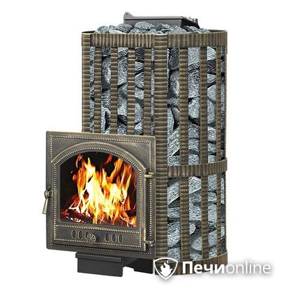 Дровяная банная печь Везувий Ураган Ковка 22 (205) с закрытой каменкой чугун в Кирове