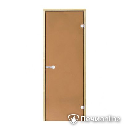 Дверь для бани Harvia Стеклянная дверь для сауны 8/19 коробка сосна бронза  D81901M в Кирове